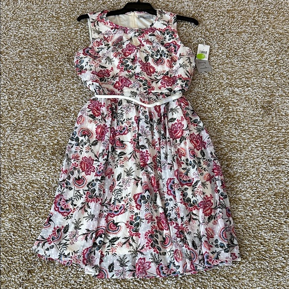 Danny & Nicole Floral Dress with Pink and White Design - Picture 1 of 4